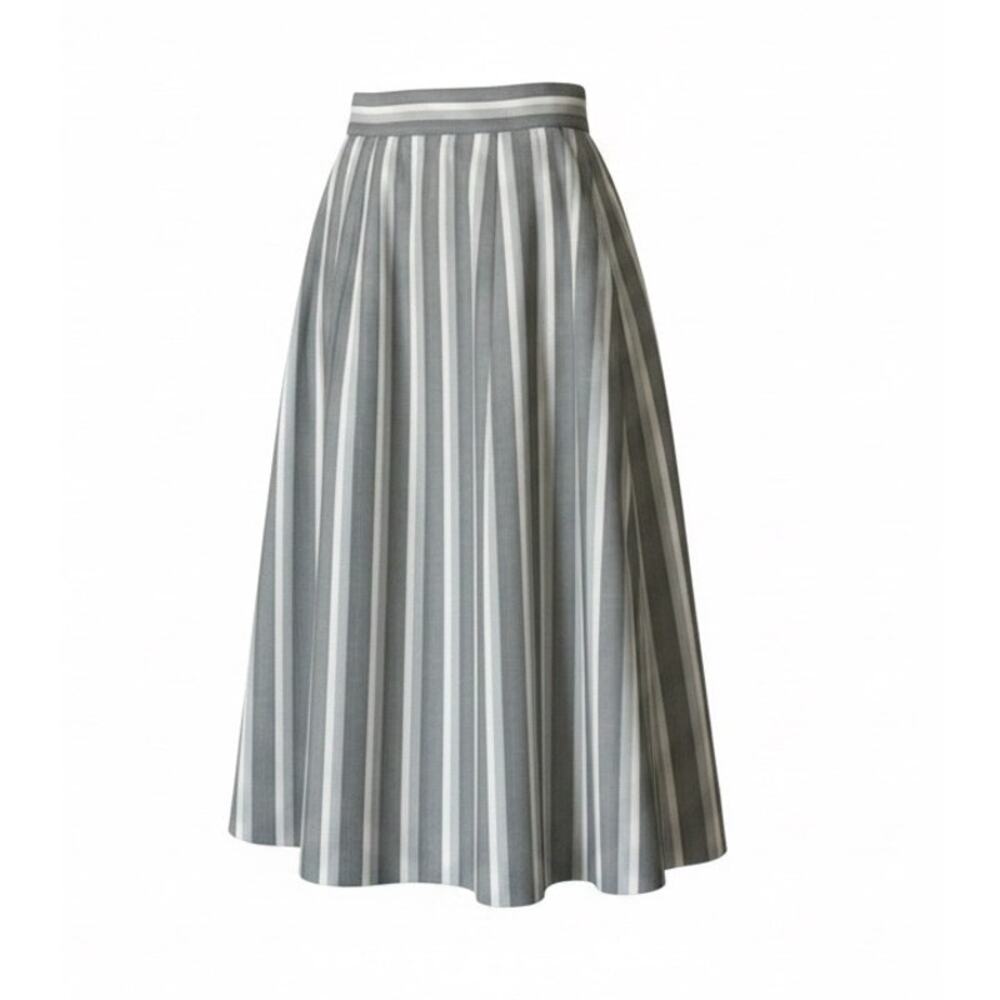 Vintage 70s 80s ILGWU Union Label Stripe A-Line Midi Skirt Size S | USA Made